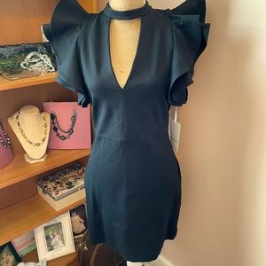 NWT Amanda Uprichard Trina Black Ruffle Mini Dress